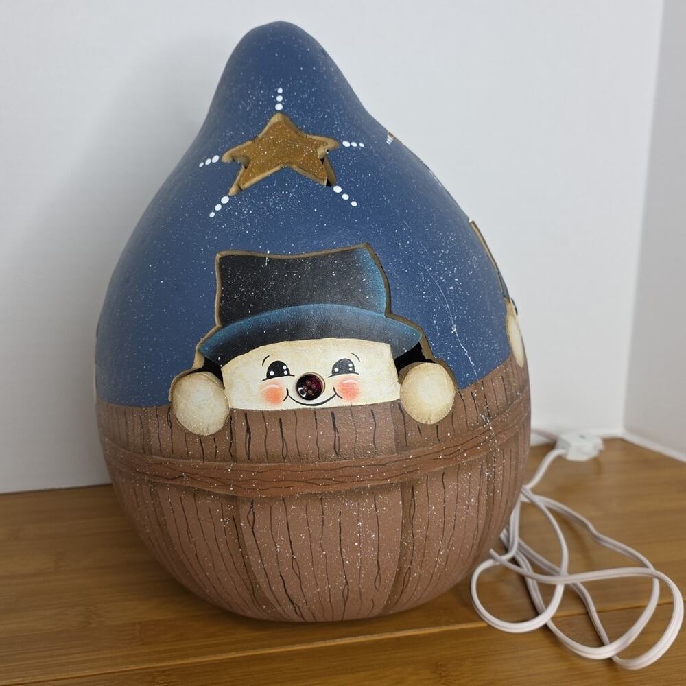 Large Light up Christmas Design Snowman Stars Gourd Hand Made‎ Holiday Decor